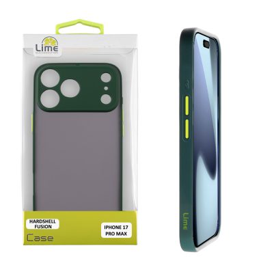 LIME ΘΗΚΗ IPHONE 17 PRO MAX 6.9" HARDSHELL FUSION FULL CAMERA PROTECTION GREEN WITH YELLOW KEYS