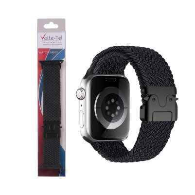 VOLTE-TEL VT144 ΛΟΥΡΑΚΙ ΡΟΛΟΓΙΟΥ ΣΥΜΒΑΤΟ ΜΕ APPLE WATCH 42/44/45/46/49mm BRAIDED PARACHUTE BUCKLE BLACK