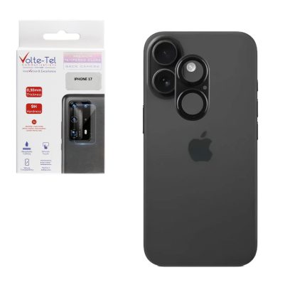 VOLTE-TEL CAMERA GLASS COVER IPHONE 17 6.3" 9H 0.30MM 3D AR ALUMINIUM-ELECTROPLATING FRAME BLACK