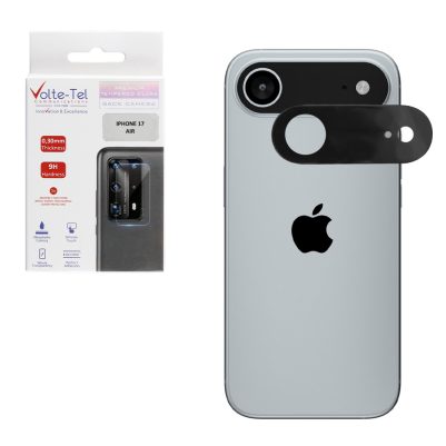 VOLTE-TEL TEMPERED GLASS IPHONE 17 AIR 6.5" 9H 0.25mm 3D CURVED FOR CAMERA BLACK