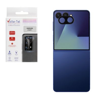 VOLTE-TEL TEMPERED GLASS SAMSUNG Z FLIP 7 5G F766 6.9" 9H 0.25mm 3D CURVED FOR CAMERA BLACK