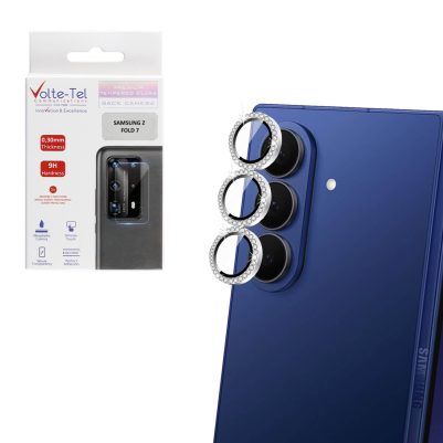VOLTE-TEL CAMERA GLASS COVER SAMSUNG Z FOLD 7 5G F966 8.0" 9H 0.33MM EASY APPLICATION WITH STRASS SILVER