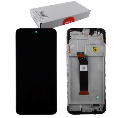 XIAOMI POCO M4 5G/M5 4G/REDMI 10 5G ΟΘΟΝΗ + TOUCH SCREEN + LENS + FRAME 560001L19C00 BLACK ORIGINAL SERVICE PACK