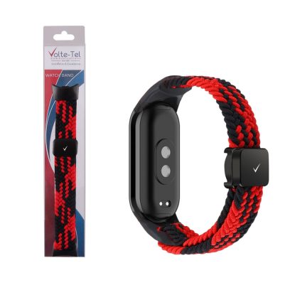 VOLTE-TEL VT148 ΛΟΥΡΑΚΙ ΡΟΛΟΓΙΟΥ XIAOMI SMART BAND 8/SMART BAND 9 BRAIDED MAGNETIC BUCKLE BLACK-RED