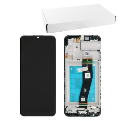 SAMSUNG A02s A025G ΟΘΟΝΗ+TOUCH SCREEN + LENS + FRAME GH81-20181A BLACK ORIGINAL SERVICE PACK