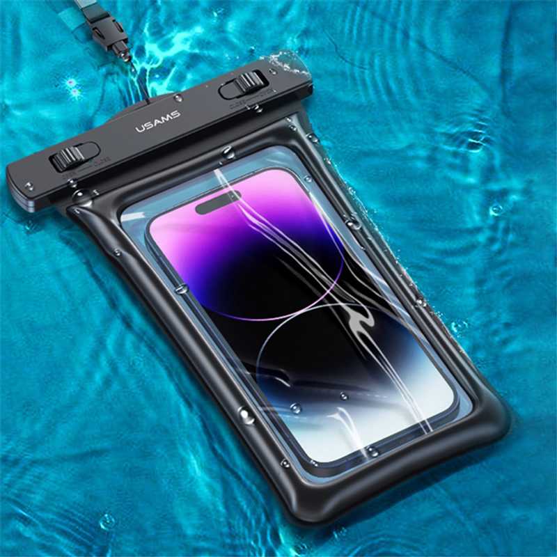 USAMS αδιάβροχη θήκη smartphone US-YD011, έως 7", IPX8, μαύρη - Image 2