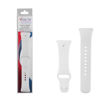 VOLTE-TEL VT128 ΛΟΥΡΑΚΙ ΡΟΛΟΓΙΟΥ ΣΙΛΙΚΟΝΗΣ XIAOMI REDMI WATCH 3 ACTIVE WHITE