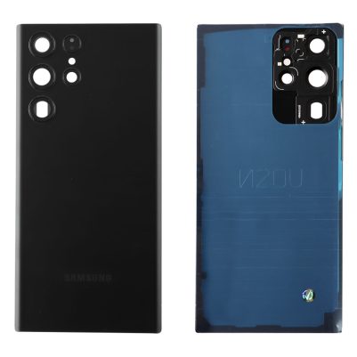 SAMSUNG S22 ULTRA 5G S908 BATTERY COVER + LENS BLACK 3P OR