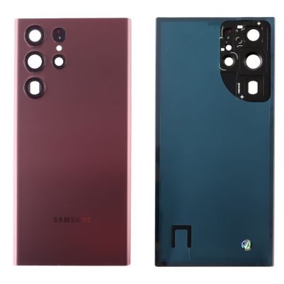 SAMSUNG S22 ULTRA 5G S908 BATTERY COVER + LENS BURGUNDY 3P OR