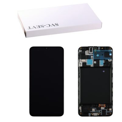 SAMSUNG A20 A205 ΟΘΟΝΗ+TOUCH SCREEN + LENS + FRAME GH82-19572A BLACK ORIGINAL SERVICE PACK