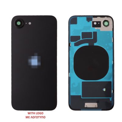 FOR IPHONE 16E BATTERY COVER+ CAMERA LENS+ METAL PLAID+ ΑΥΤΟΚΟΛΛΗΤΗ ΤΑΙΝΙΑ ΑΔΙΑΒΡΟΧΟΠΟΙΗΣΗΣ BLACK