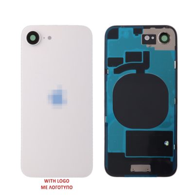 FOR IPHONE 16E BATTERY COVER+ CAMERA LENS+ METAL PLAID+ ΑΥΤΟΚΟΛΛΗΤΗ ΤΑΙΝΙΑ ΑΔΙΑΒΡΟΧΟΠΟΙΗΣΗΣ WHITE
