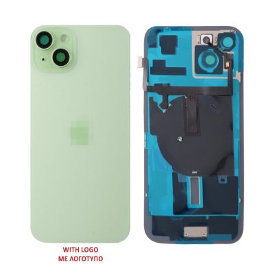 FOR IPHONE 15 BATTERY COVER + CAMERA LENS + METAL PLAID + FLASHLIGHT + CHARGING FLEX + NFC GREEN