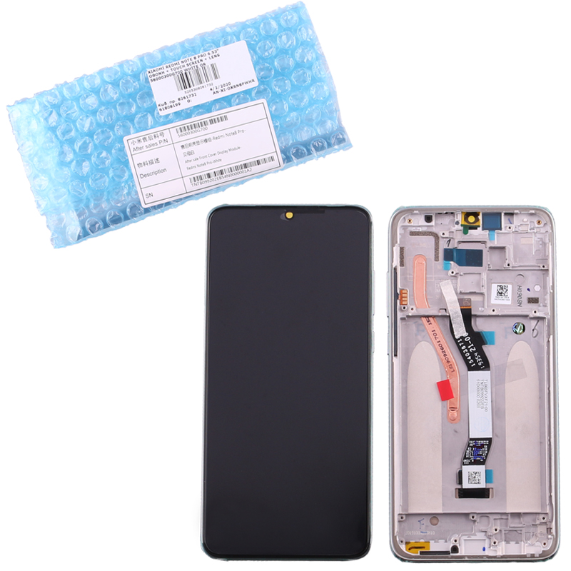 XIAOMI REDMI NOTE 8 PRO ΟΘΟΝΗ + TOUCH SCREEN + LENS + FRAME 56000300G700 WHITE ORIGINAL SERVICE PACK