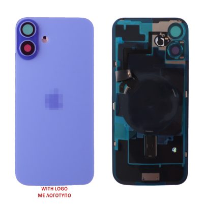 FOR IPHONE 16 BATTERY COVER + CAMERA LENS + METAL PLAID + FLASHLIGHT + CHARGING FLEX + NFC ULTRAMARINE