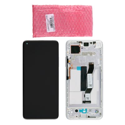 XIAOMI MI 10T 5G/MI 10T PRO 5G ΟΘΟΝΗ + TOUCH SCREEN + LENS + FRAME SILVER 5600040J3S00 ORIGINAL SERVICE PACK