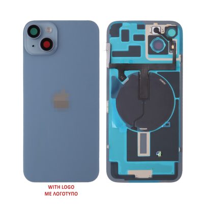 FOR IPHONE 14 PLUS BATTERY COVER + CAMERA LENS + METAL PLAID + FLASHLIGHT + CHARGING FLEX + NFC BLUE