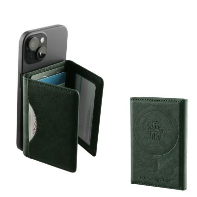 IDOL 1991 LEATHER MAGSAFE RFID CARD WALLET GREEN