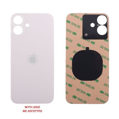 FOR IPHONE 16 PLUS BATTERY COVER + 3M STICKER WHITE 3P OR