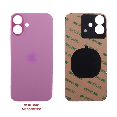 FOR IPHONE 16 PLUS BATTERY COVER + 3M STICKER PINK 3P OR