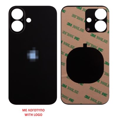 FOR IPHONE 16 BATTERY COVER + 3M STICKER BLACK 3P OR