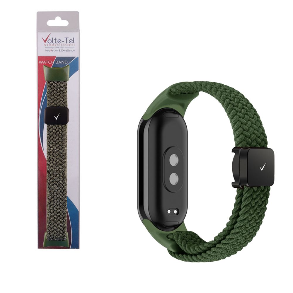 VOLTE-TEL VT148 ΛΟΥΡΑΚΙ ΡΟΛΟΓΙΟΥ XIAOMI SMART BAND 8/ 9/ 10 BRAIDED MAGNETIC BUCKLE GREEN