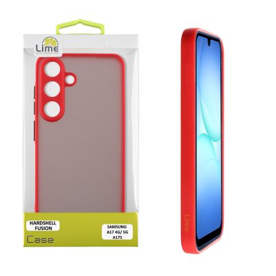 LIME ΘΗΚΗ SAMSUNG A17 4G A175/A17 5G A176/M17 5G M176 6.7" HARDSHELL FUSION FULL CAMERA PROTECTION RED WITH BLACK KEYS