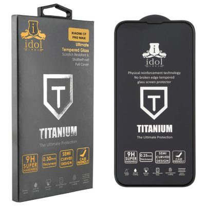 IDOL 1991 TEMPERED GLASS XIAOMI 17 PRO MAX 5G 6.9" 9H 0.25mm TITANIUM SEMI CURVED FULL GLUE BLACK