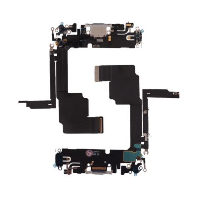 IPHONE 15 PRO (TYPE C) ΚΑΛΩΔΙΟ FLEX ΚΟΝΕΚΤΟΡΑ ΦΟΡΤΙΣΗΣ + AUDIO PORT + ΜΙΚΡΟΦΩΝΟ TITANIUM WHITE 3P OR