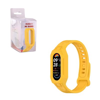 VOLTE-TEL VT153 ΛΟΥΡΑΚΙ ΡΟΛΟΓΙΟΥ ΣΙΛΙΚΟΝΗΣ CONJOINED XIAOMI SMART BAND 5/BAND 6/BAND 7/ BAND 8/ BAND 9/BAND 10 YELLOW