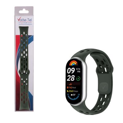 VOLTE-TEL VT154 ΛΟΥΡΑΚΙ ΡΟΛΟΓΙΟΥ ΣΙΛΙΚΟΝΗΣ XIAOMI SMART BAND 8/SMART BAND 9/SMART BAND 10 GREEN
