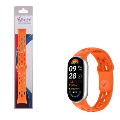VOLTE-TEL VT154 ΛΟΥΡΑΚΙ ΡΟΛΟΓΙΟΥ ΣΙΛΙΚΟΝΗΣ XIAOMI SMART BAND 8/SMART BAND 9/SMART BAND 10 ORANGE