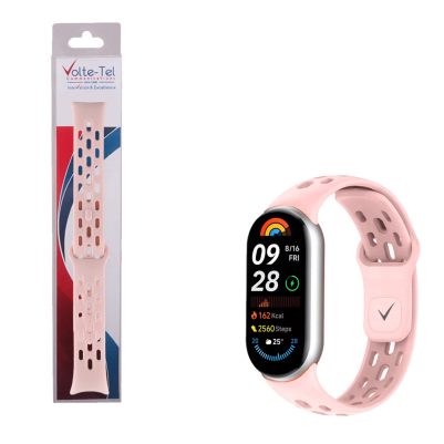 VOLTE-TEL VT154 ΛΟΥΡΑΚΙ ΡΟΛΟΓΙΟΥ ΣΙΛΙΚΟΝΗΣ XIAOMI SMART BAND 8/SMART BAND 9/SMART BAND 10 PINK
