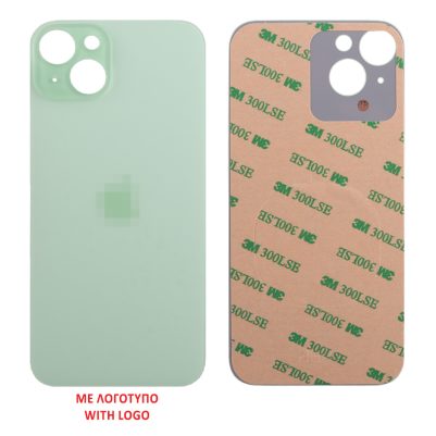 FOR IPHONE 15 PLUS BATTERY COVER + 3M STICKER GREEN 3P OR