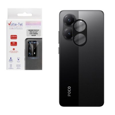 VOLTE-TEL TEMPERED GLASS XIAOMI POCO X7 PRO 5G 6.67" 9H 0.25mm 3D CURVED FOR CAMERA BLACK