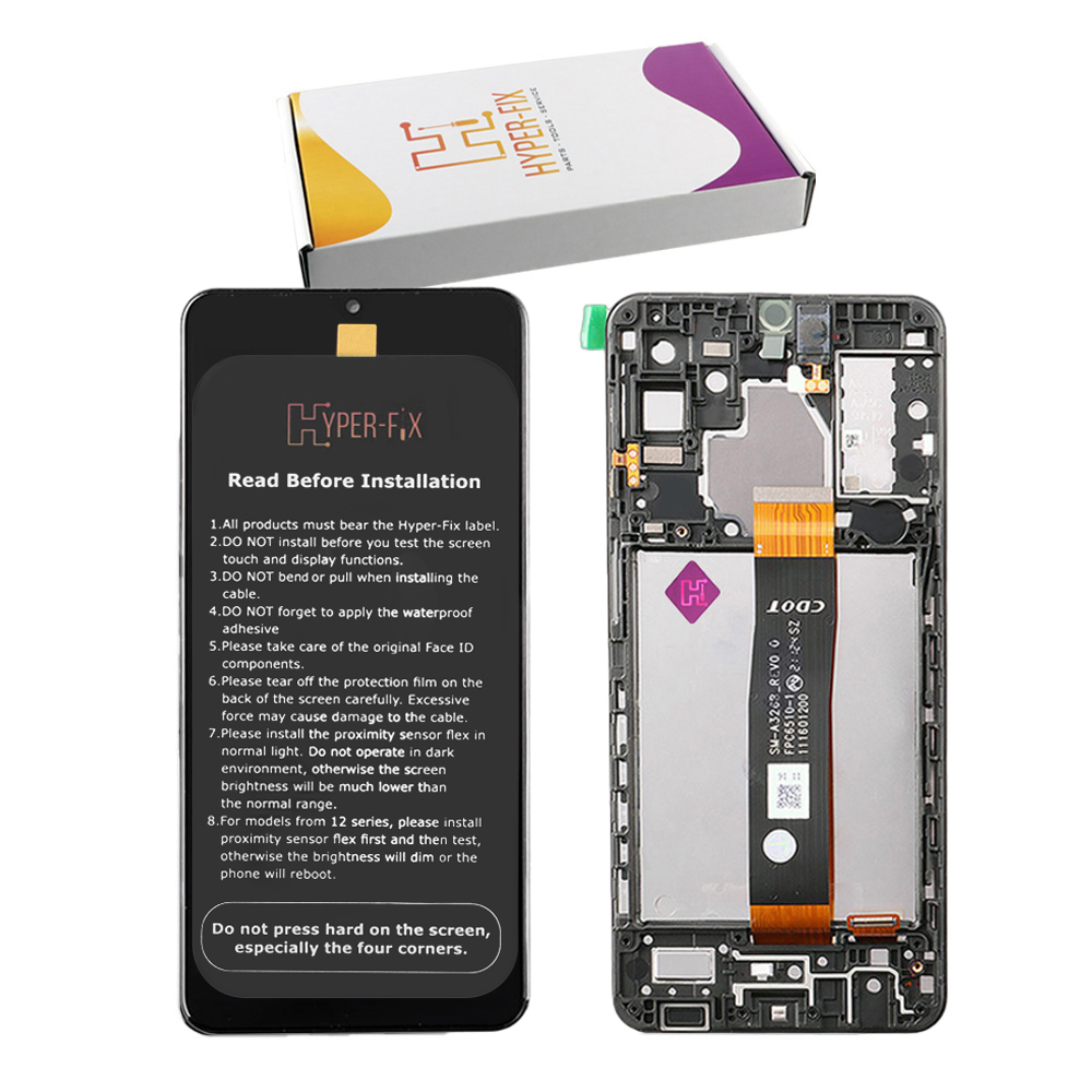 SAMSUNG A32 5G A326 ΟΘΟΝΗ+TOUCH SCREEN + LENS + FRAME HF-GH82-25121A BLACK HYPER-FIX SERVICE PACK