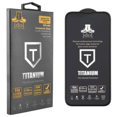 IDOL 1991 TEMPERED GLASS XIAOMI POCO C85 4G/REDMI 15C 4G 6.9" 9H 0.25mm TITANIUM SEMI CURVED FULL GLUE BLACK