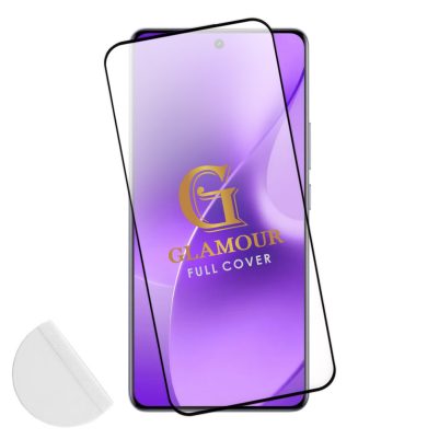 IDOL 1991 TEMPERED GLASS REALME 15 PRO 5G 6.8" 9H 0.30mm GLAMOUR FULL COVER 3D EDGE GLUE SEMI CURVED FINGER UNLOCK BLACK