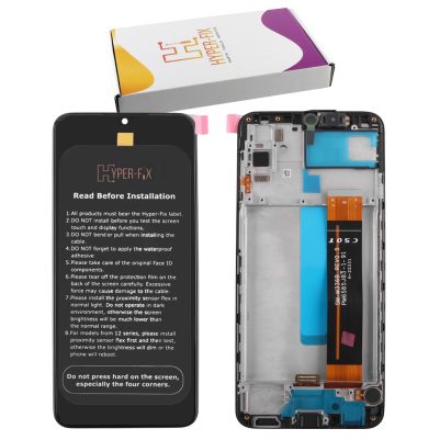 SAMSUNG M33 5G M336 ΟΘΟΝΗ+TOUCH SCREEN + LENS + FRAME HF-GH82-28492A BLACK HYPER-FIX SERVICE PACK