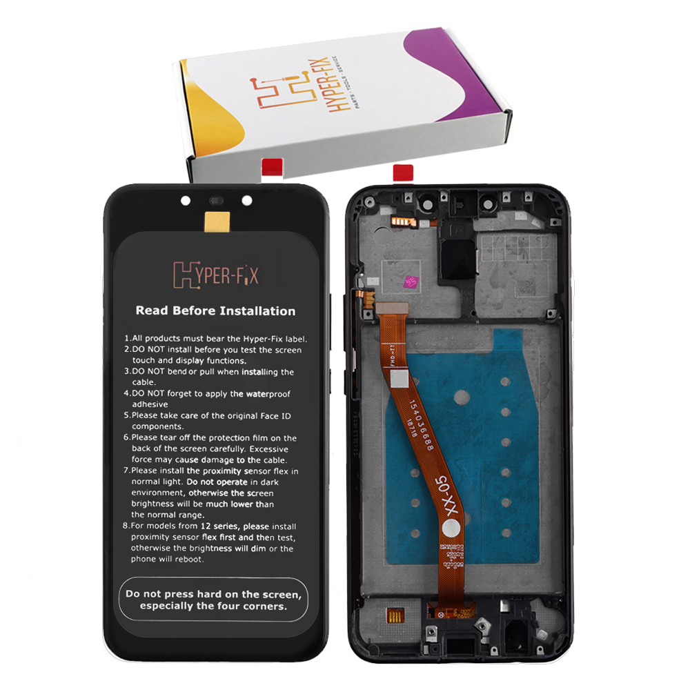 HUAWEI MATE 20 LITE ΟΘΟΝΗ + TOUCH SCREEN + LENS + FRAME HF-02352GTW BLACK HYPER-FIX SERVICE PACK