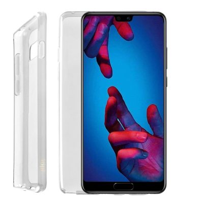 IDOL COMBO HUAWEI P20 5.8" TEMPERED 0.25  WHITE + ΘΗΚΗ AIR SLIM TPU ΔΙΑΦΑΝΗ