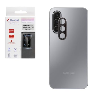 VOLTE-TEL CAMERA GLASS COVER SAMSUNG A17 4G A175/A17 5G Α176 6.7" 9H 0.30MM 3D AR ALUMINIUM-ELECTROPLATING FRAME BLACK