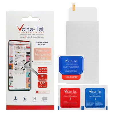 VOLTE-TEL TEMPERED GLASS XIAOMI REDMI 15 5G 6.9" 9H 0.30mm 2.5D FULL GLUE