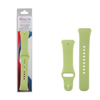 VOLTE-TEL VT138 ΛΟΥΡΑΚΙ ΡΟΛΟΓΙΟΥ ΣΙΛΙΚΟΝΗΣ XIAOMI REDMI WATCH 3 LITE/WATCH 3 YOUTH YELLOW GREEN
