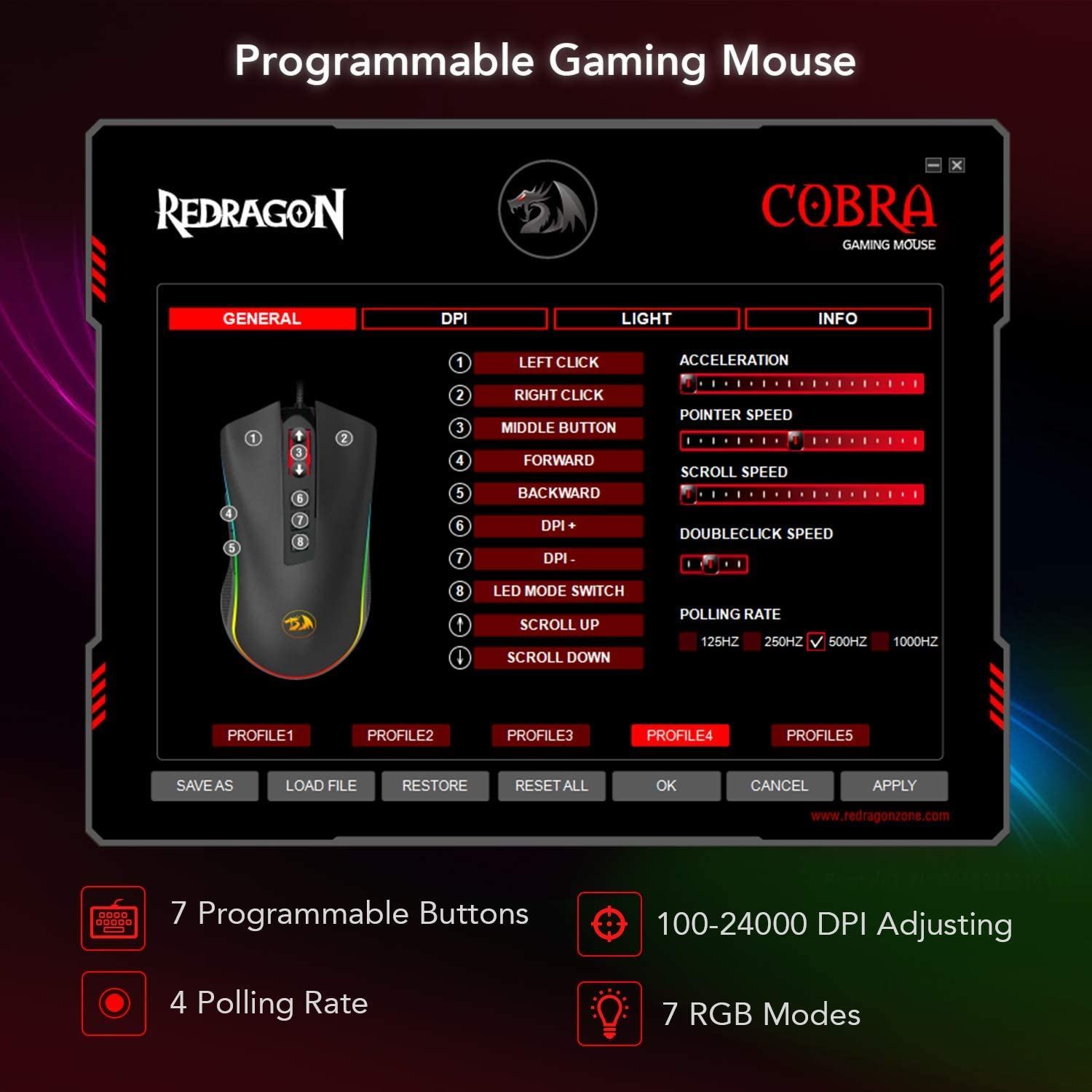 Gaming Ποντίκι - Redragon M711 Cobra FPS - Image 5