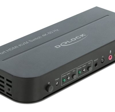DELOCK HDMI KVM Switch 11481, 2 ports, USB 3.0, Audio, 4K/60Hz, μαύρο