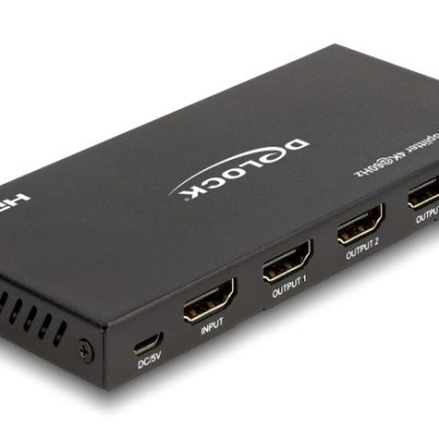 DELOCK HDMI splitter 18652 με downscaler πλήκτρο, 4 σε 1, 4K/60Hz, μαύρο
