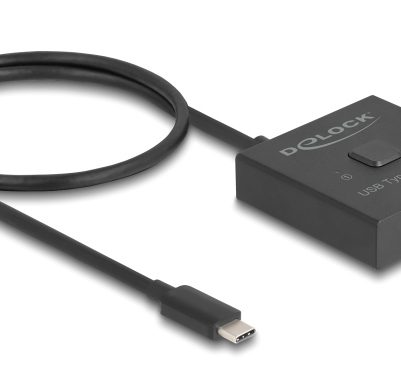 DELOCK USB-C switch 18911, 2 σε 1 bidirectional, 10Gbps, 8K, 100W, μαύρο
