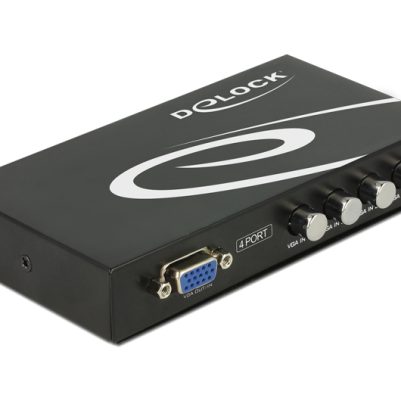 DELOCK VGA switch 87635, 4 σε 1, 1080p, bidirectional, μαύρο
