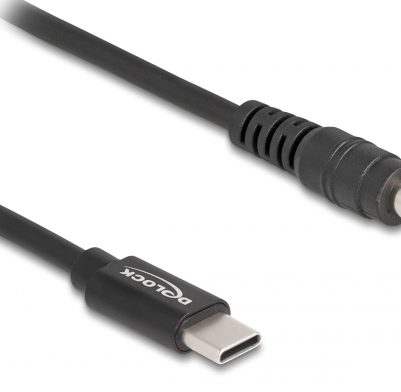 DELOCK καλώδιο τροφοδοσίας 87977, USB-C σε 5.5x2.1mm, 1.5m, μαύρο